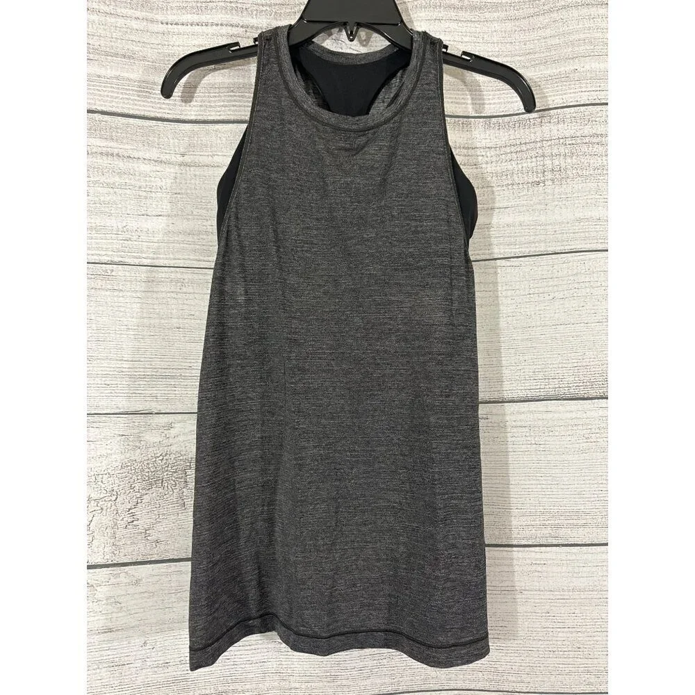 Lululemon Extra Mile Tank Heathered Black Size 6